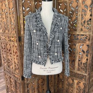 Women's Black and White Tweed Jacket